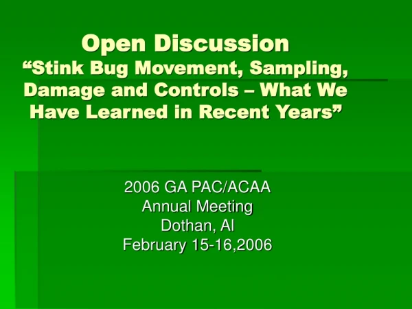 2006 GA PAC/ACAA Annual Meeting Dothan, Al February 15-16,2006