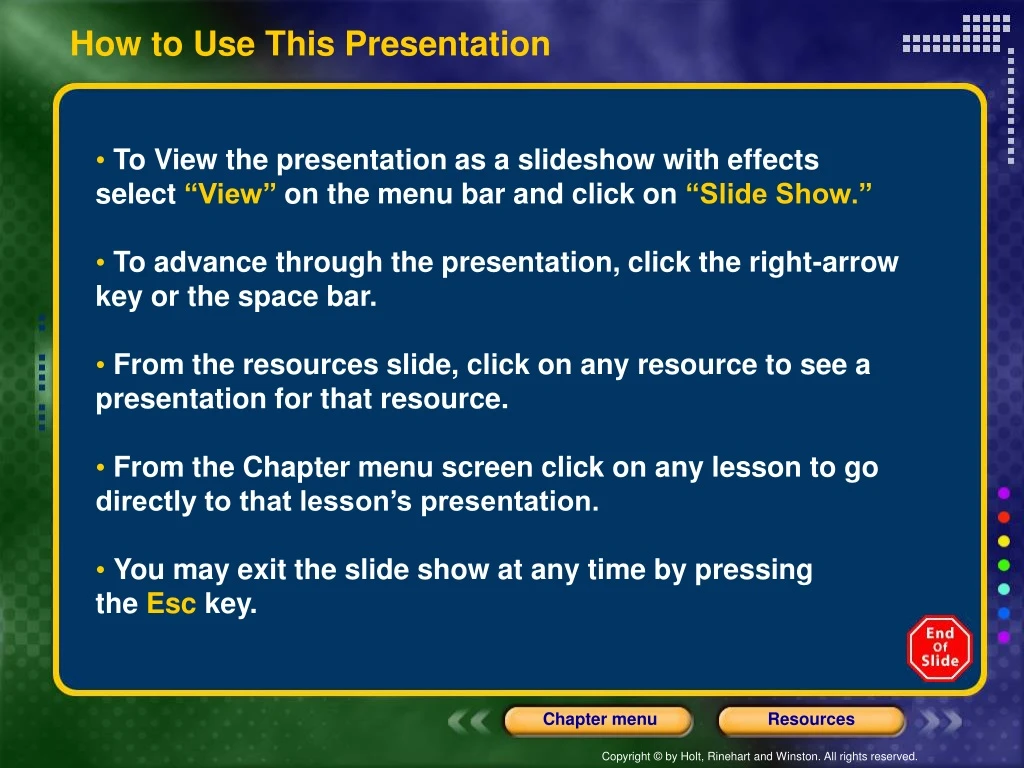 how to use this presentation