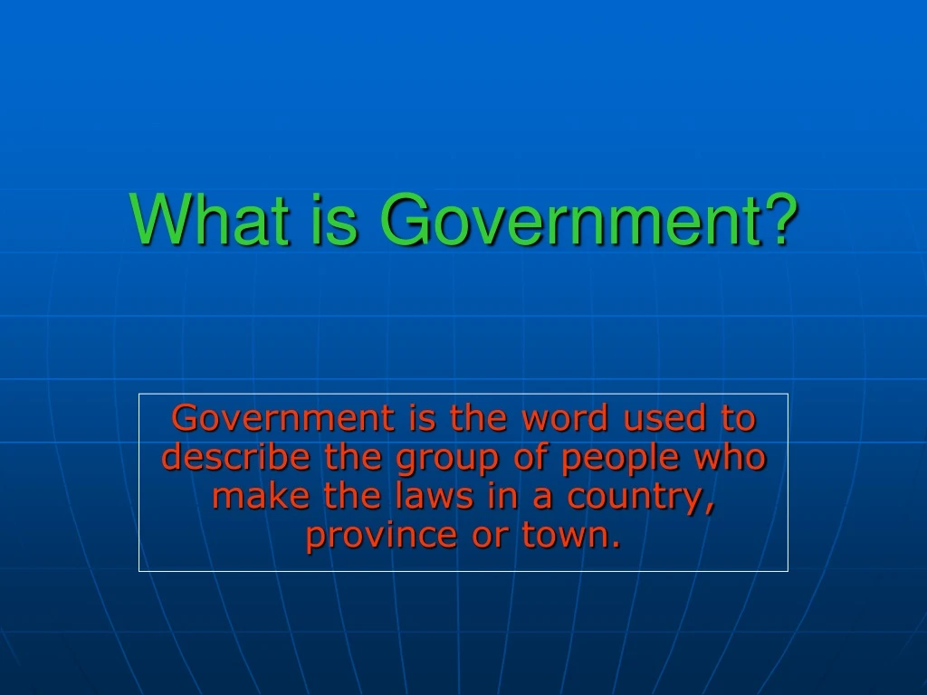 what is government