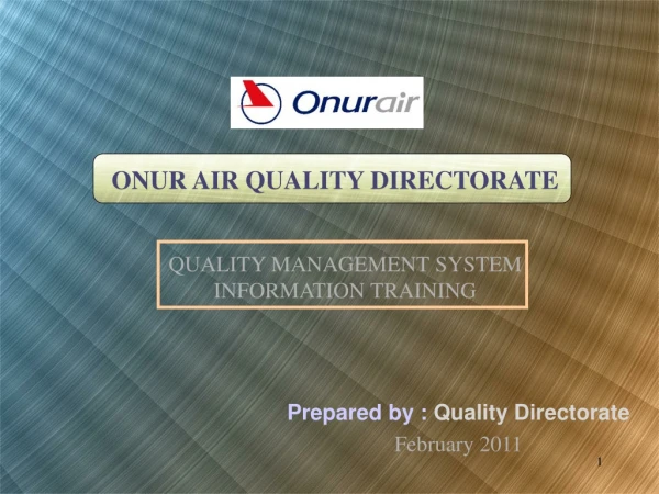 ONUR AIR QUALITY DIRECTORATE