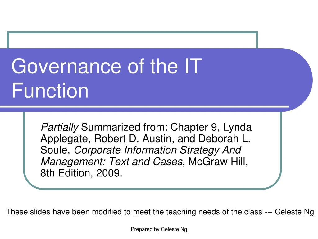 governance of the it function