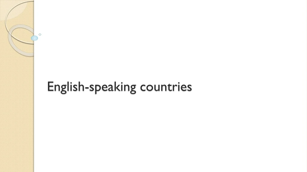 english speaking countries