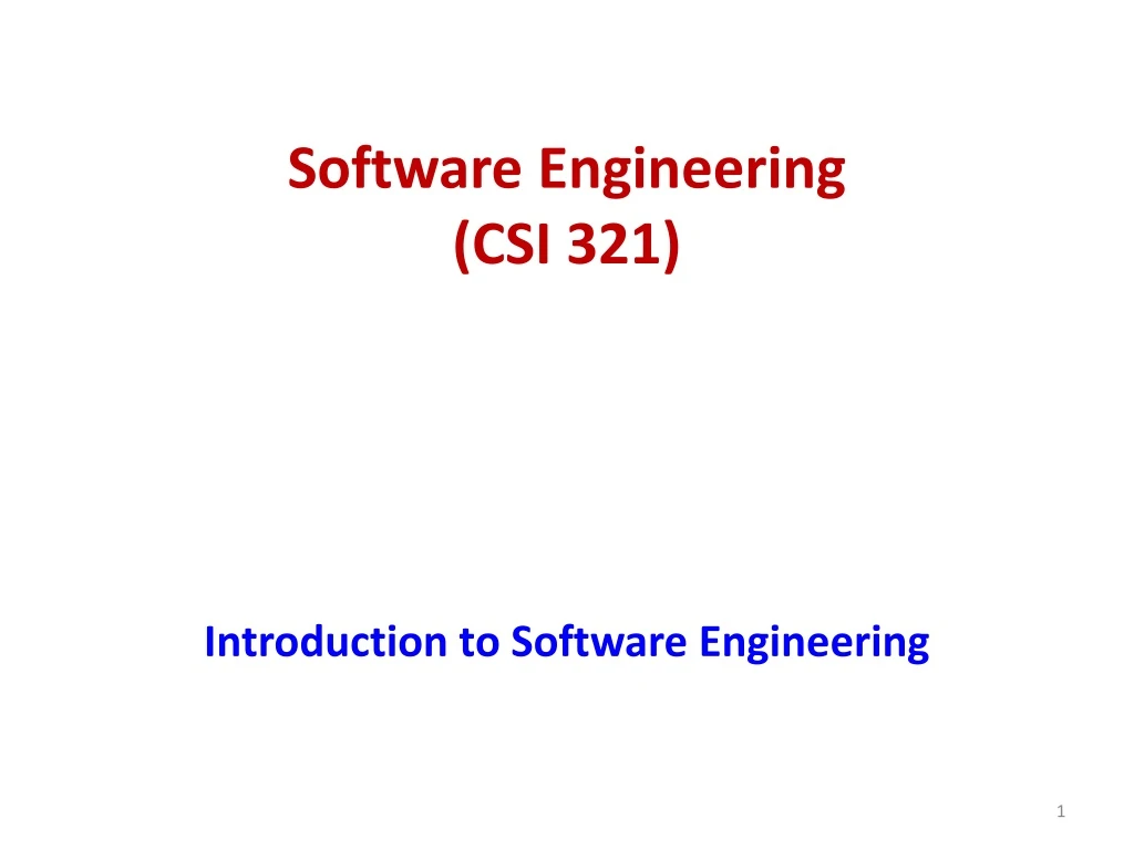 software engineering csi 321