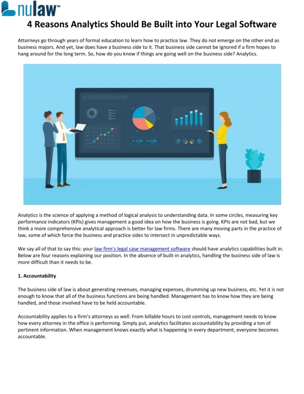 4 Reasons Analytics Should Be Built into Your Legal Software