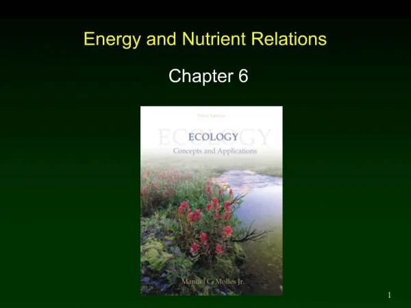 Energy and Nutrient Relations