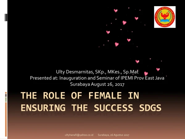 The role of female in ensuring the success sdgs