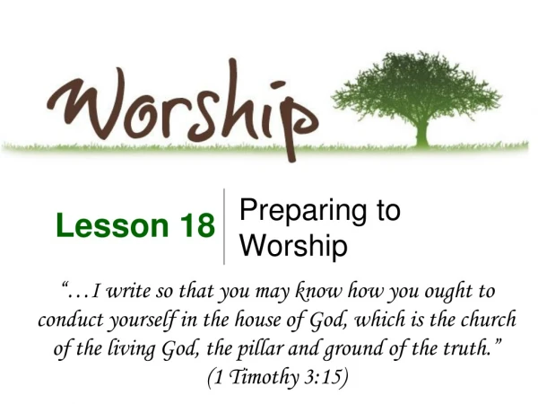 Preparing to Worship