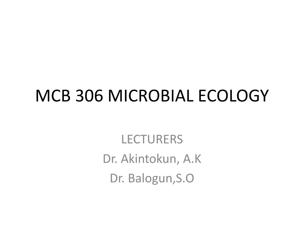 mcb 306 microbial ecology