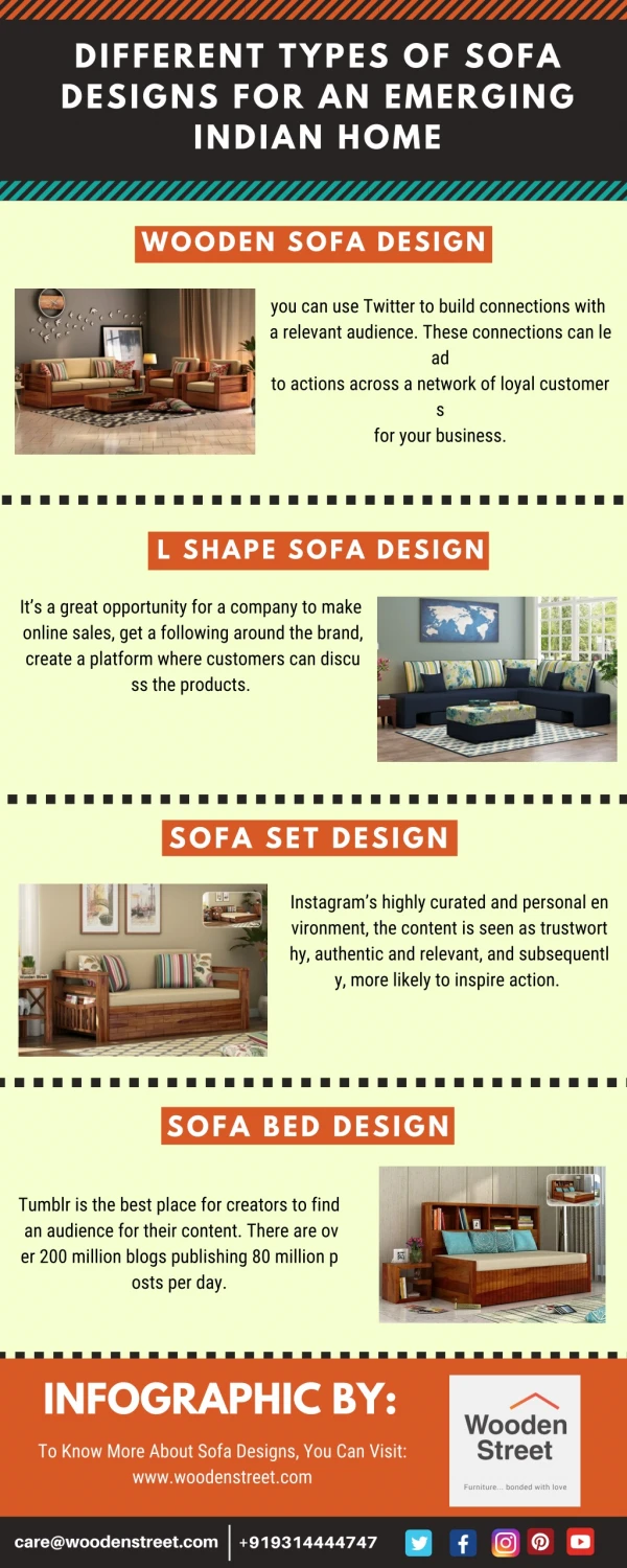 different types of sofa designs for an emerging