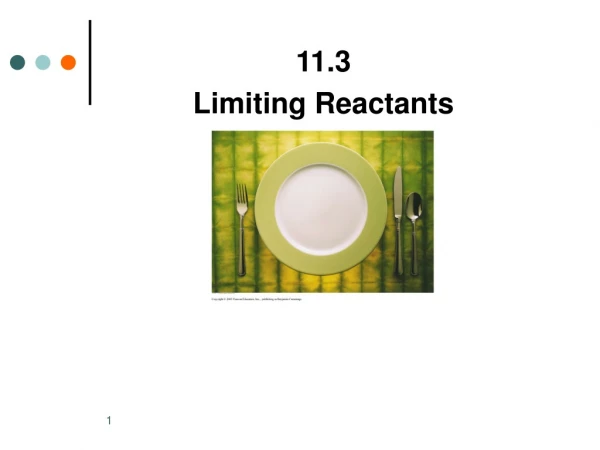 11.3 Limiting Reactants