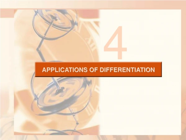 APPLICATIONS OF DIFFERENTIATION