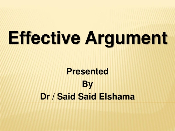 Effective Argument
