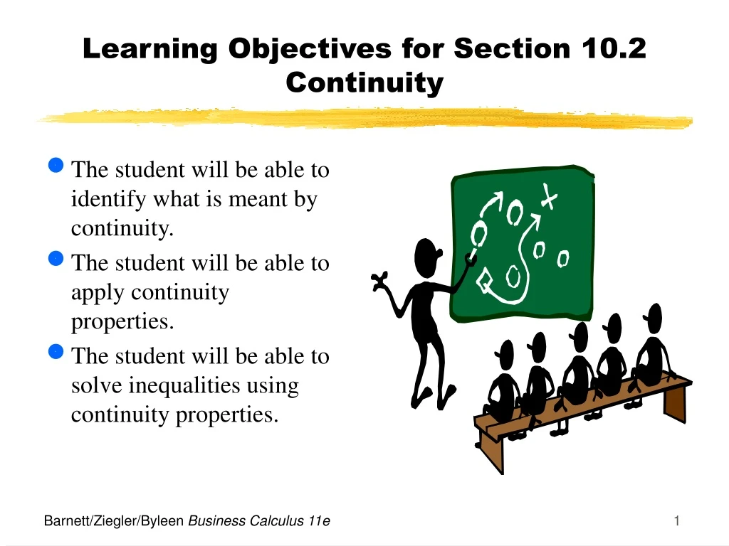 learning objectives for section 10 2 continuity