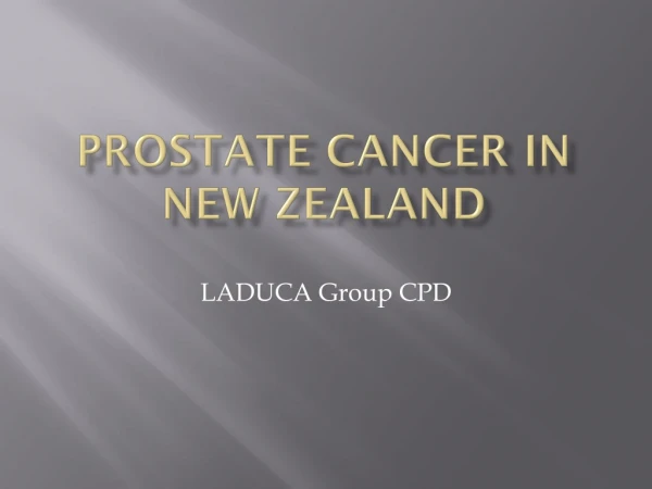 Prostate cancer in new zealand