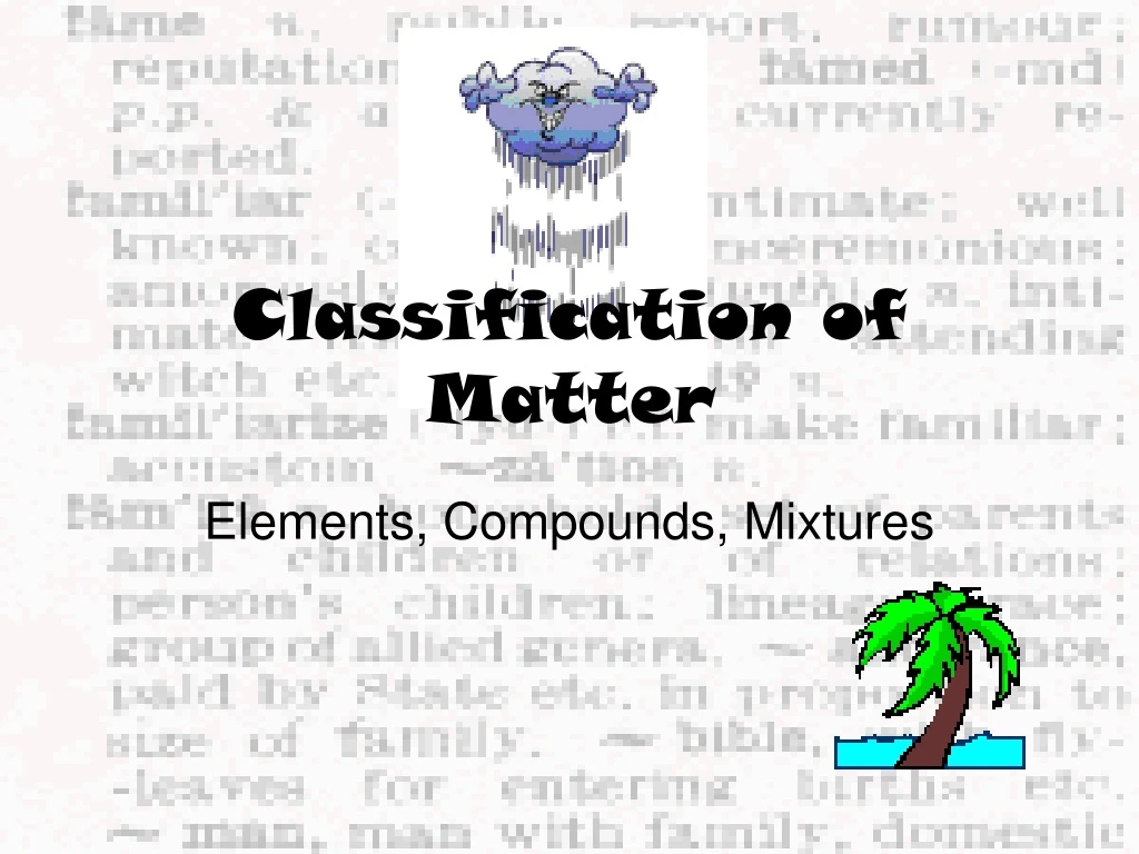 classification of matter