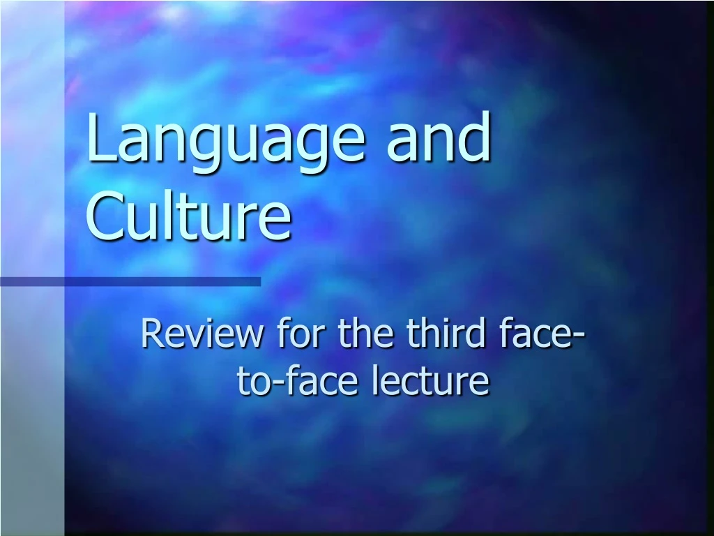 language and culture