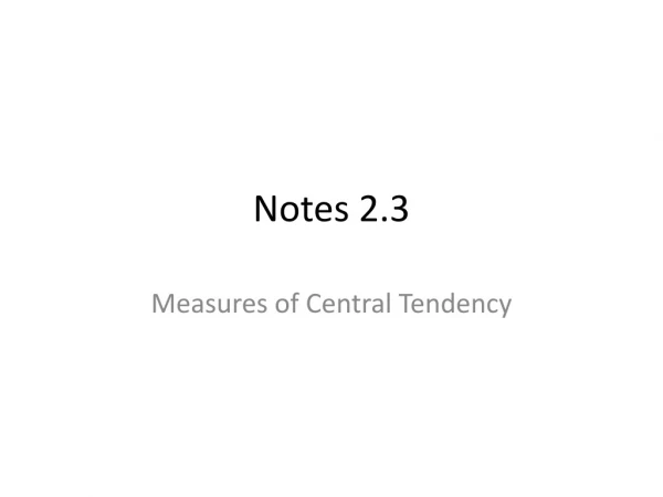 Notes 2.3