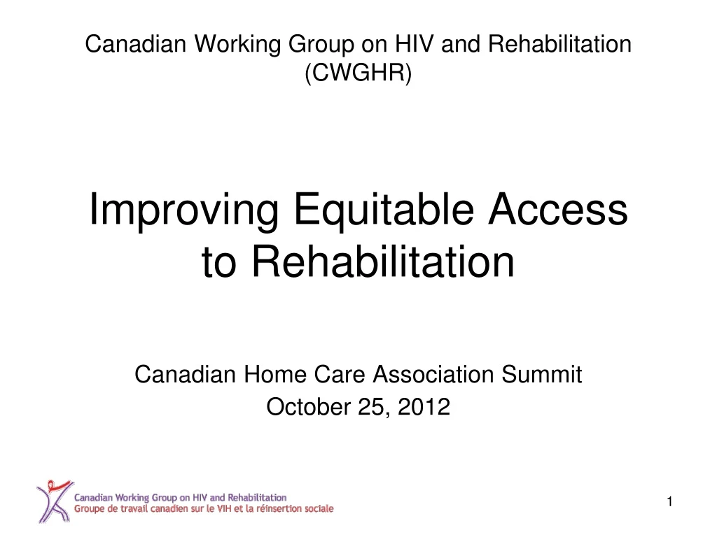 canadian working group on hiv and rehabilitation