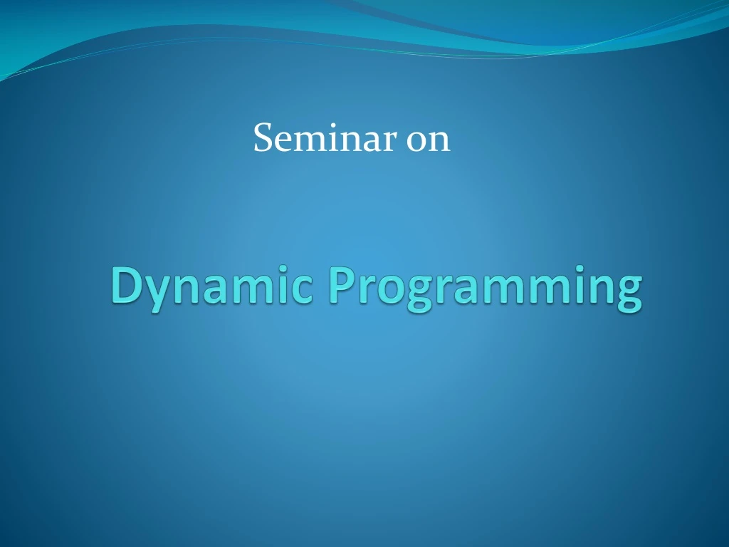 dynamic programming