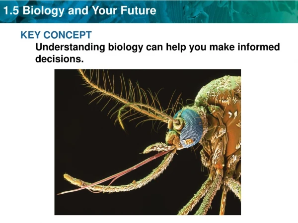 KEY CONCEPT Understanding biology can help you make informed decisions.