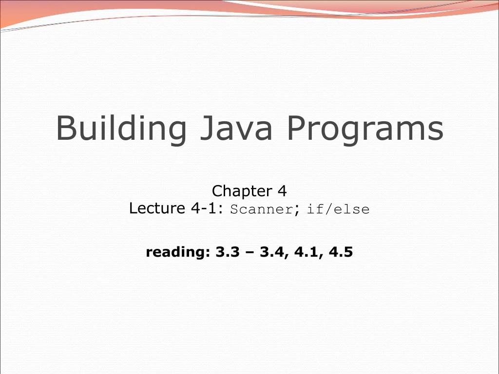 building java programs