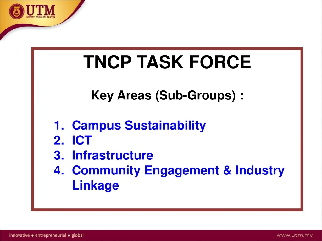 tncp task force key areas sub groups campus