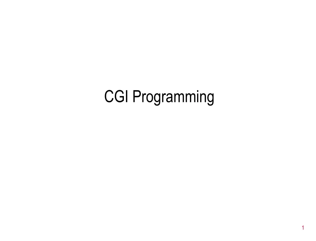 cgi programming