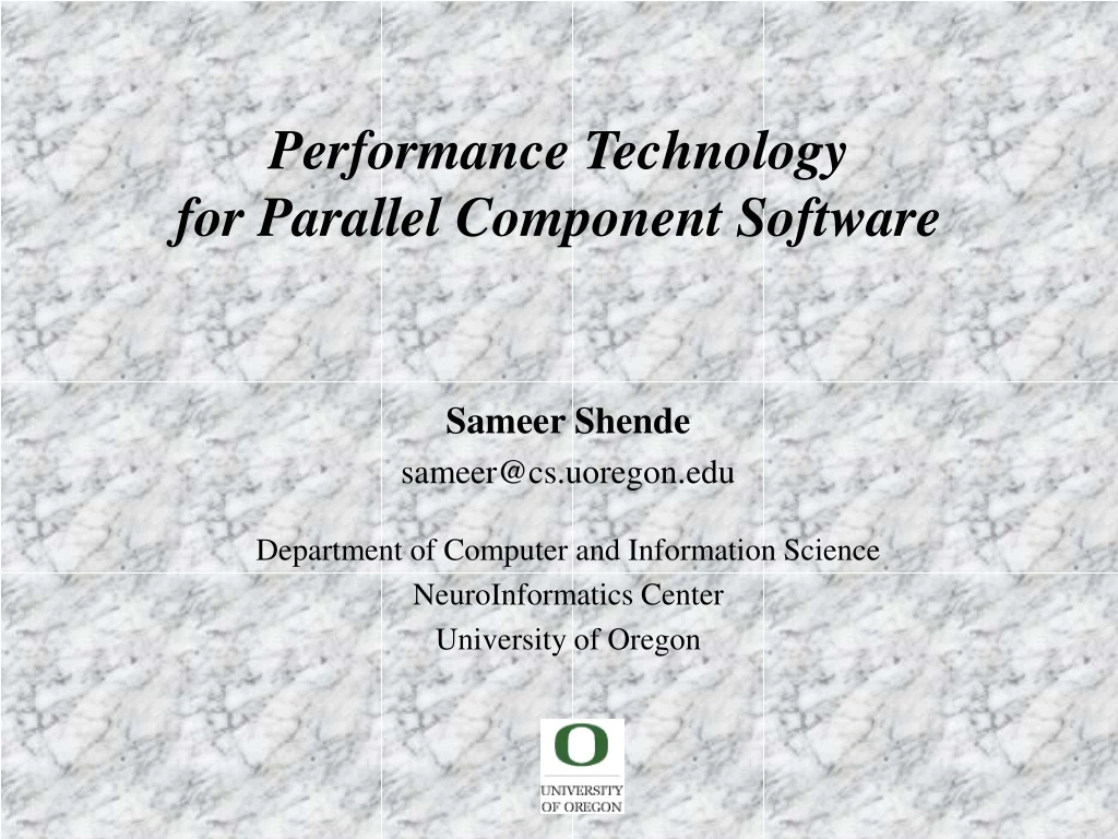 performance technology for parallel component software