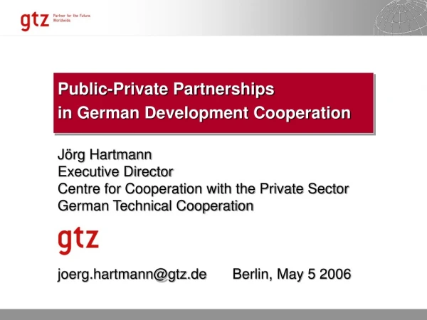 Public-Private Partnerships in German Development Cooperation
