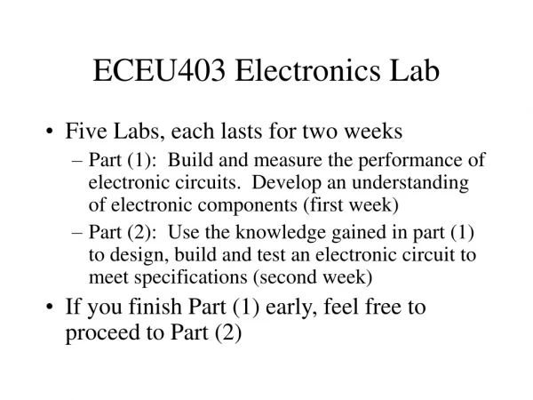 ECEU403 Electronics Lab