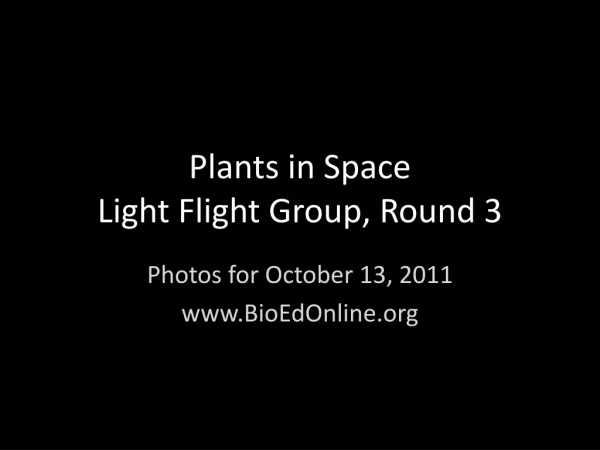 Plants in Space Light Flight Group, Round 3