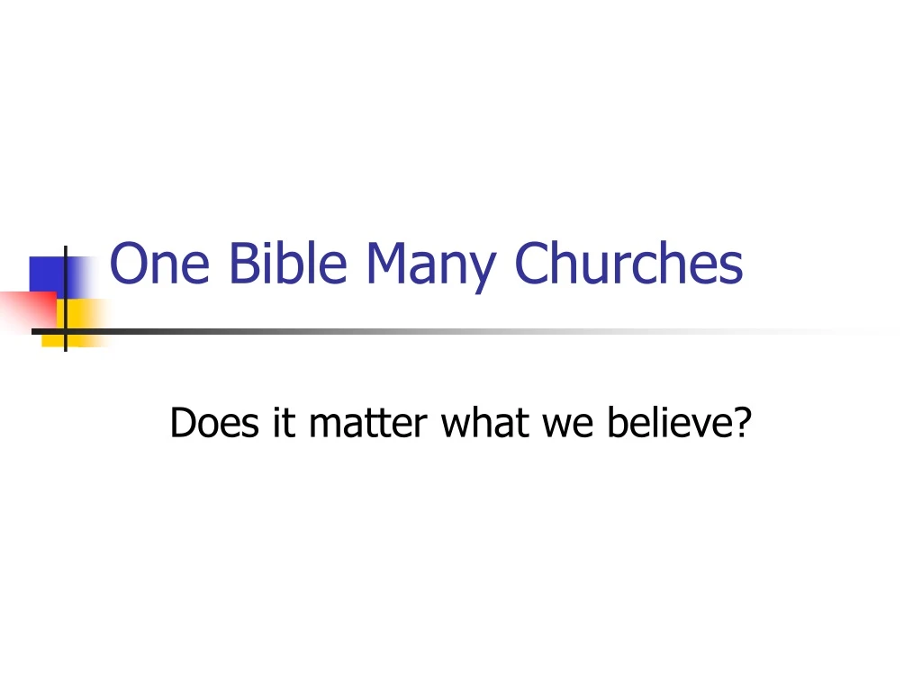 one bible many churches