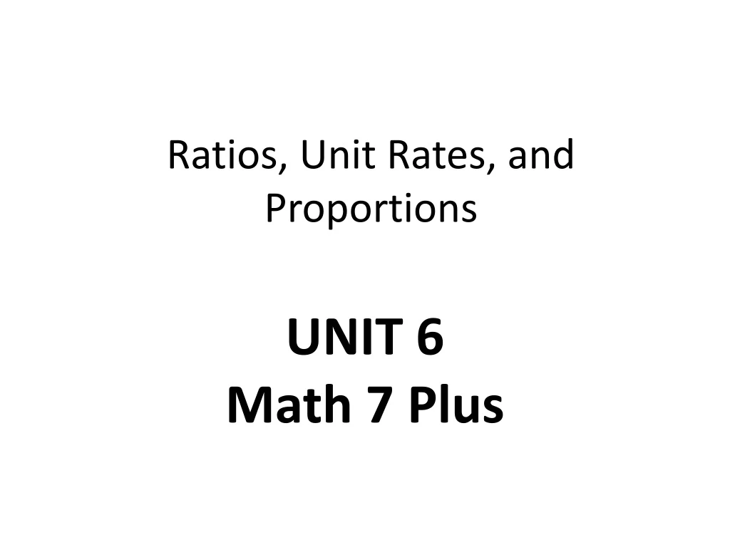 ratios unit rates and proportions
