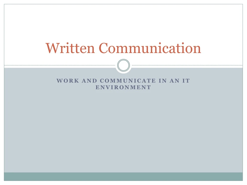 written communication