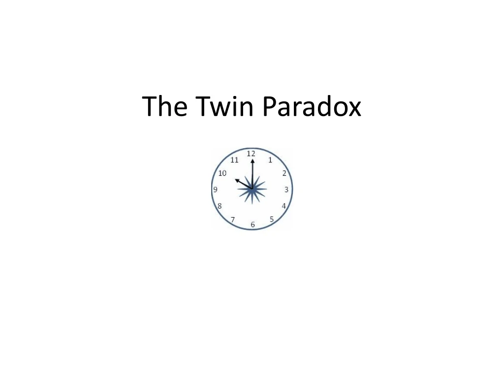 the twin paradox