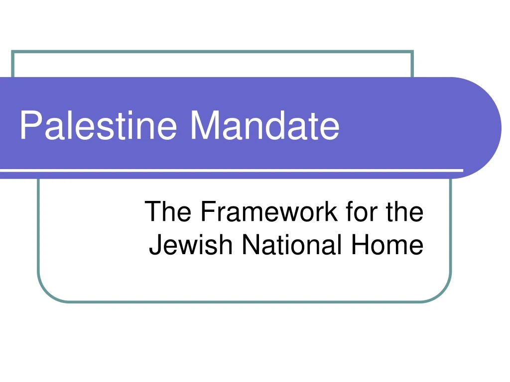 palestine mandate