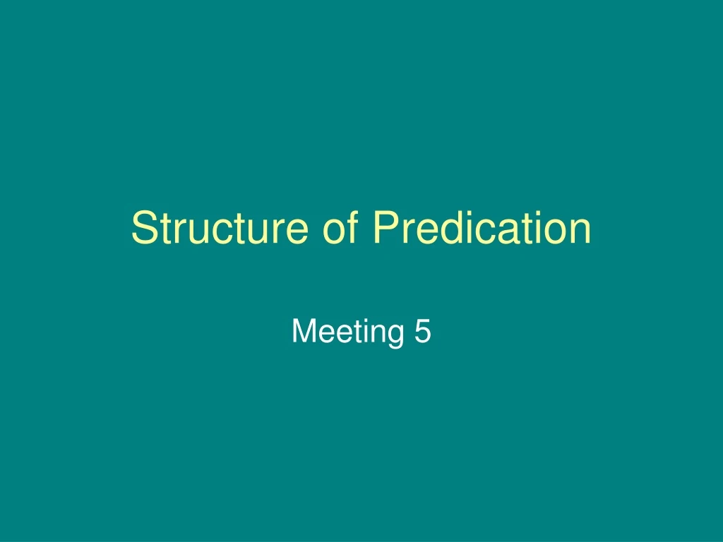 structure of predication