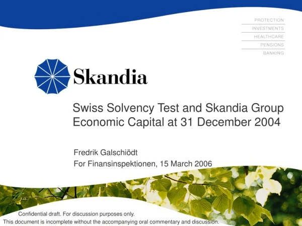 Swiss Solvency Test and Skandia Group Economic Capital at 31 December 2004