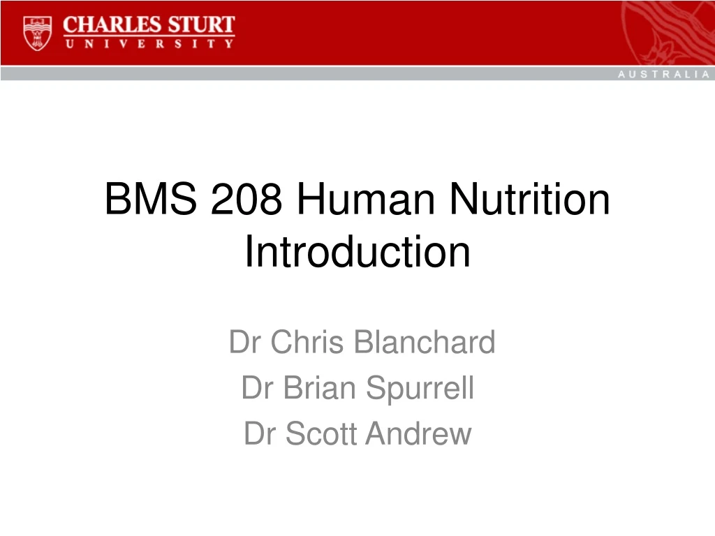 bms 208 human nutrition introduction