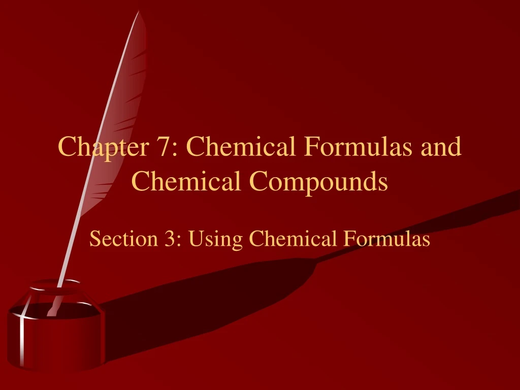 chapter 7 chemical formulas and chemical compounds