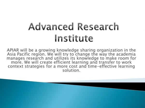 advanced research institute
