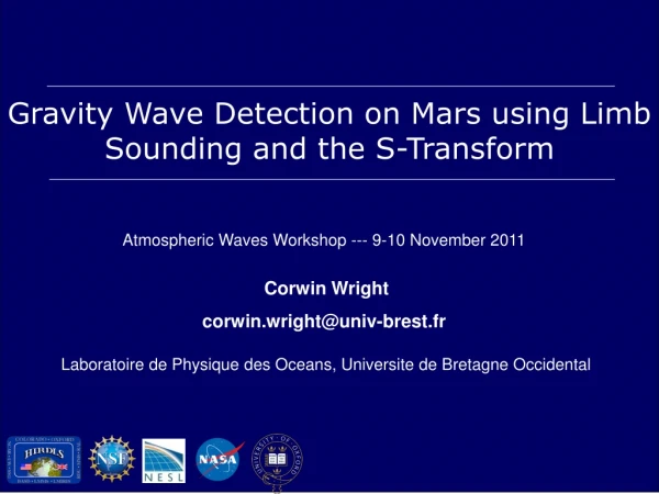 Gravity Wave Detection on Mars using Limb Sounding and the S-Transform