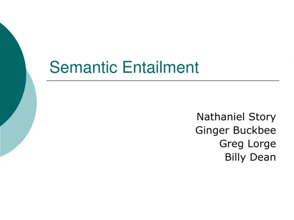 Semantic Entailment