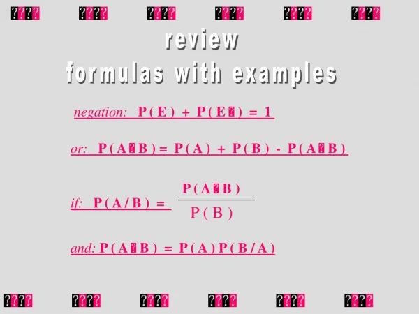 review formulas with examples