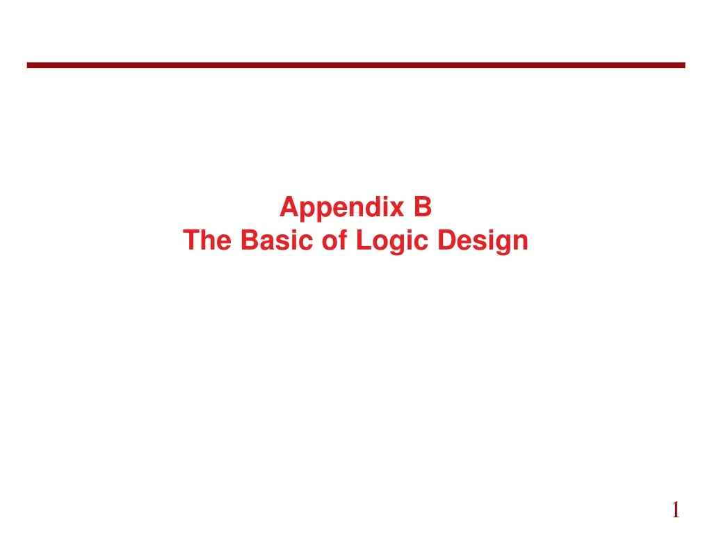 appendix b the basic of logic design