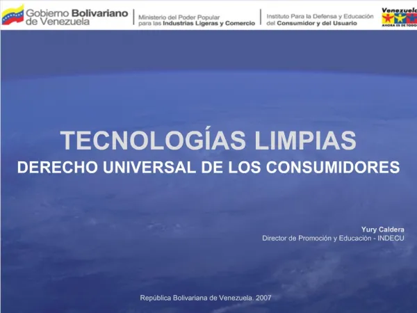 TECNOLOG AS LIMPIAS DERECHO UNIVERSAL DE LOS CONSUMIDORES