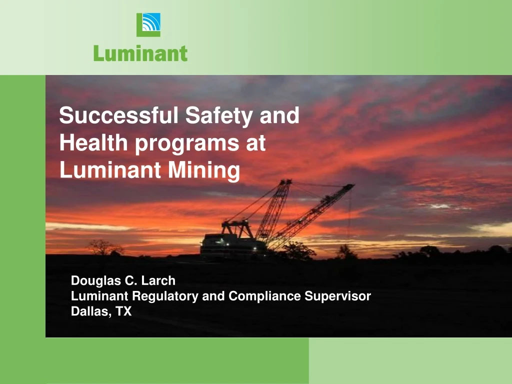 successful safety and health programs at luminant
