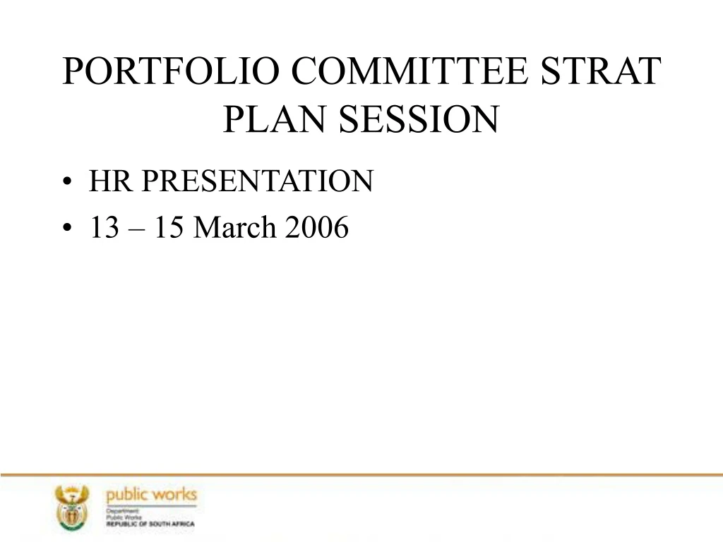 portfolio committee strat plan session