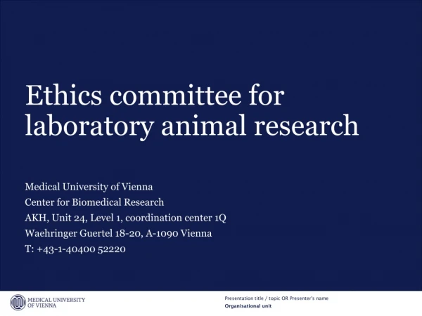 Ethics committee for laboratory animal research