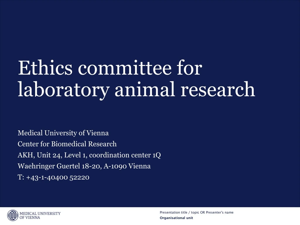 ethics committee for laboratory animal research